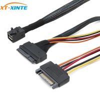 Xt-Xinte สาย Mini Sas Sff 8643 12Gbps ถึง U.2 8639 Sff พร้อมสาย Mini Sas เชื่อมต่อ Sata 15 Pin สำหรับ U.2 Ssd