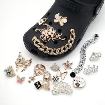 New Shoes Charms Designer Croc Charms Bling Rhinestone Girl Crystal Diamond  Gem Decoration Metal Pearl Butterfly Accessories - Buy Croc Charms,Crocs