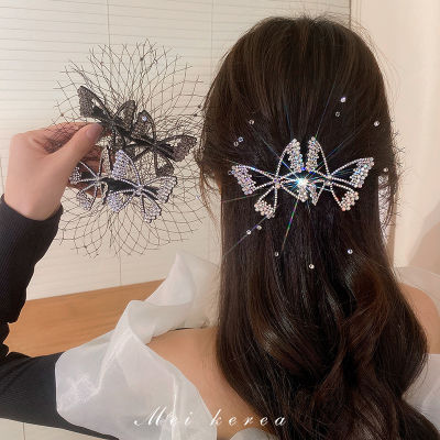Pop Hair Clip Headdress Everything Goes Together Side Clamp Fashion Mesh Design Diamond Insert