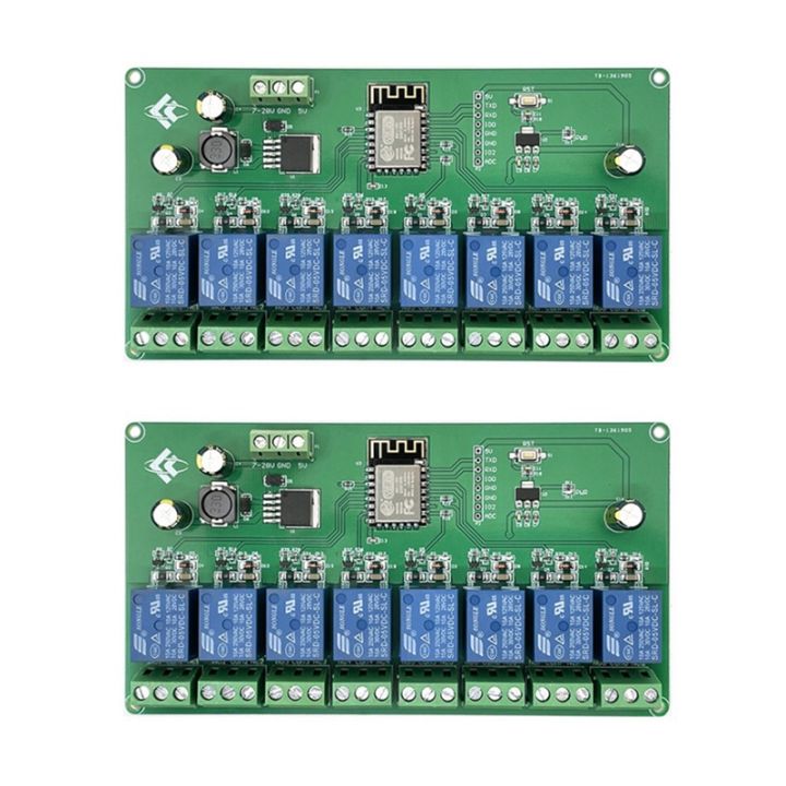 2x-esp8266-wifi-8-channel-relay-module-esp-12f-development-board-power-supply-5v-7-28v-wireless-wifi-module