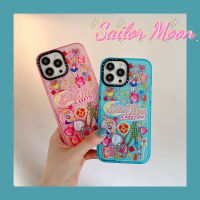 Cute Sailor Moon Phone case for iphone 13 13pro 13promax 12 12pro 12promax 11 11pro 11promax Transparent air cushion model New design pattern for girl case iphone x xr xsmax 7+ 8+ Cute graffiti