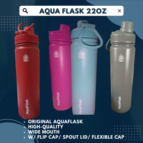 Original AQUAFLASK (22oz) AQUA FLASK Wide mouth w/ flip cap/ spout lid ...