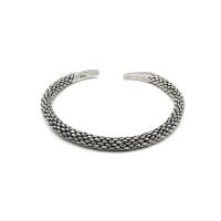 DSP กำไลเงินลายถักเชือก เงินแท้ 925 : DSP 925 Sterling Silver ฺBraided Cuff Bangle [GSPB0306]