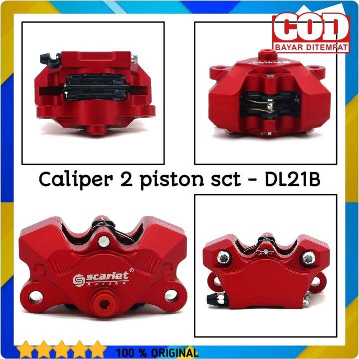 KALIPER 2 PISTON 2P CALIPER 2 PISTON SCARLET FULL CNC UNIVERSAL SEMUA JENIS MOTOR Lazada