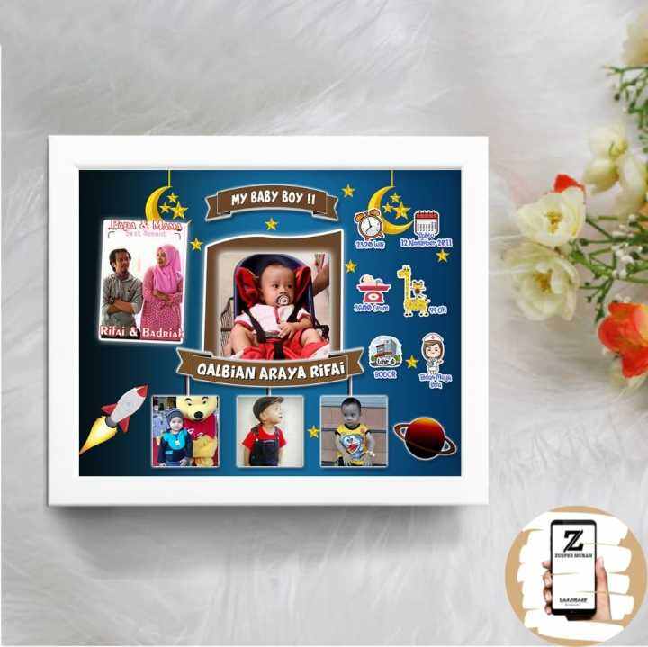 Biodata Bayi Bingkai Murah 20x25 10r Plus Figura Putih Cantik Tema ...