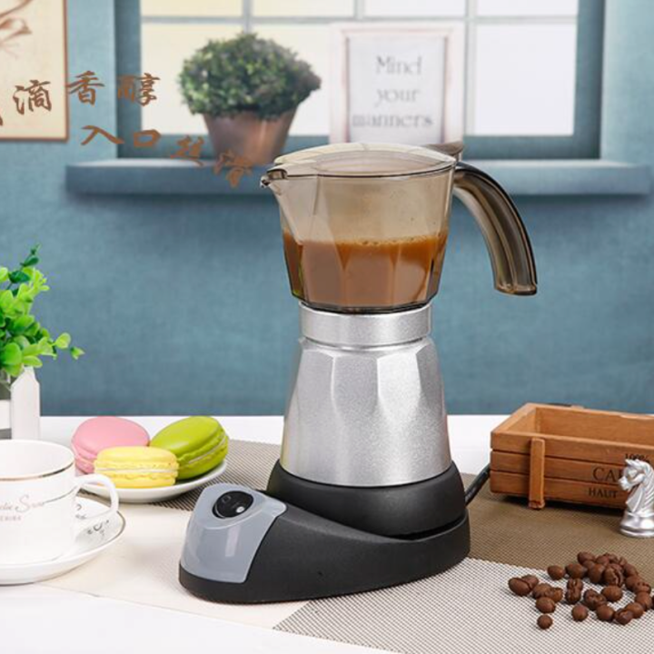 เครื่องทำกาแฟ-มอคค่าพอทไฟฟ้า-หม้อต้มชากาแฟ-electric-moka-pot