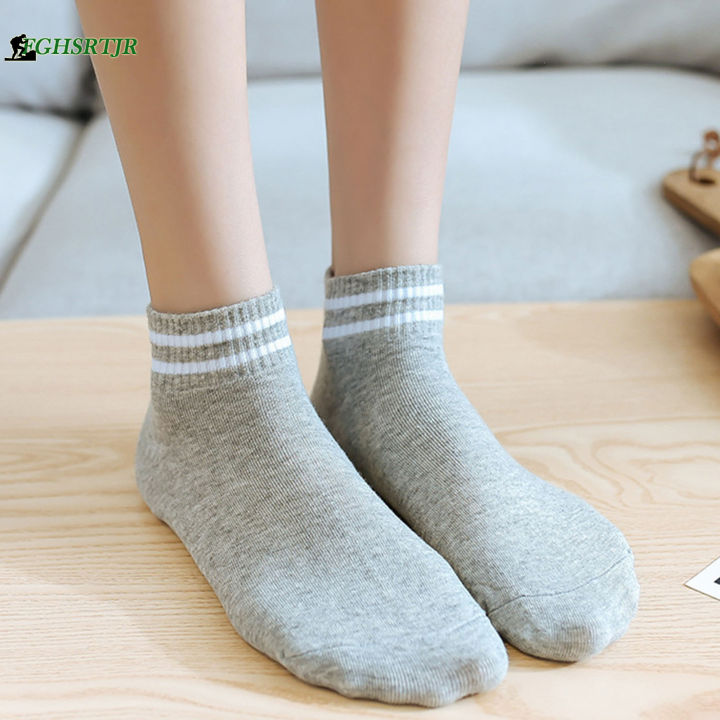 ถุงเท้าผ้าซับในบางเบาถุงเท้าข้อต่ำคอตตอนแบบสั้น5คู่ถุงเท้าหุ้มข้อสำหรับผู้หญิงหญิงสาวของขวัญวันหยุด