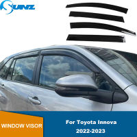 หน้าต่าง Visor สำหรับ Toyota Innova 2022 2023 2024สีดำ4Pc รถด้านข้างหน้าต่าง Deflector Tinted Wind Shields Sun Rain Guard ประตู Visor