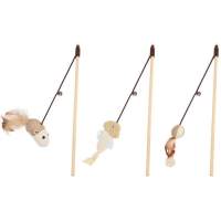 Cat Stick Toy Natural Wood Cat Stuff with Mini Bell Interactive Cat Accessories for Indoor Cats to Have Fun elegantly