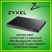 GS1920-24HP - 24 Port GbE L2 Advanced Web Managed 802.3at PoE+ Switch + 4 GbE Combo GbE/SFP (28 Total Ports) 375W Power Budget