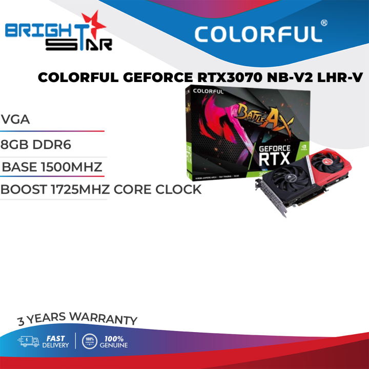 Colorful GeforceTX 3070 NB V2 LHR-V 8G 8GB DDR6 Graphic Card | Lazada