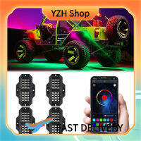 YZH Shop ไฟส่องสว่างด้านล่างรถยนต์กันน้ำ,ไฟหน้า LED อัตโนมัติรองรับบลูทูธควบคุมด้วยแอปซิงค์เพลงแชสซี