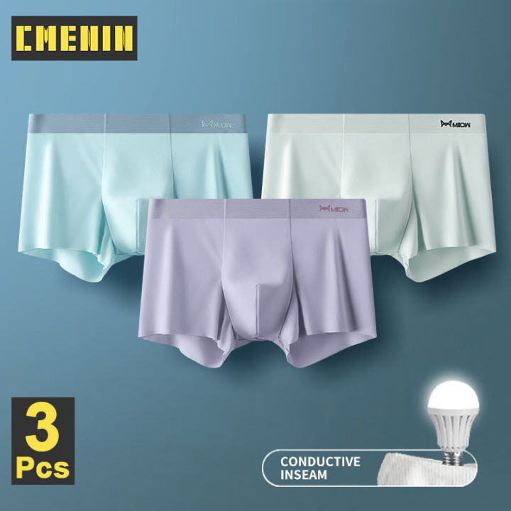 cmenin-miiow-3pc-ins-คุณภาพสูงนักมวยชายชุดชั้นในผ้าไหมน้ำแข็ง-innerwear-antibacterial-กางเกงว่ายน้ำชายกางเกงนักมวยชายกางเกง-conductive-comfort-กางเกงว่ายน้ำ-m1260