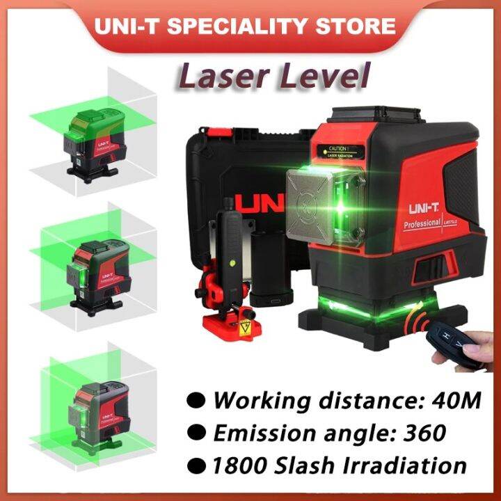 UNI-T Laser Level 3D Green 12 16 Lines 360 Horizontal Vertical Self ...