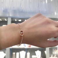 Swarovski Discount Rose Gold Round Beating Heart Bracelet Womens Crystal Bracelet 【SSY】