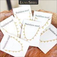 สร้อยคอสวยงามสร้อยทอง LUXUSTEEL สีทองโซ่สแตนเลสสร้อยคอสำหรับผู้หญิงขนาดเล็กของเด็กผู้หญิงดาวดวงเล็กเหรียญเครื่องรางโช้คเกอร์เครื่องประดับโบราณ2023