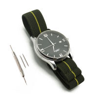 GreenYellow 20mm 22mm French Troops Parachute Bag Watchband Nato Elastic Nylon Belt Watch Strap celet Military Watch Band