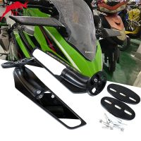 สำหรับ KAWASAKI NINJA 650 250 300 H2 ZX6R ZX7R ZX10R Spion Motor ปรับเปลี่ยนปีกลมปรับกระจกมองหลังหมุนได้