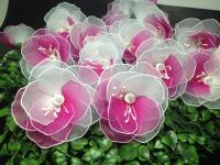 String Lights Vintage Handmade orchid indoor outdoor 20 White Pink Purple Orchid Flower Fairy Wedding