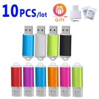 10pcs/lot Logo Free Usb Pendrive Metal 32gb 16gb 8gb 4gb Usb Pendrive Colorful Clip Sticks Photography Bulk Gift Custom Logo