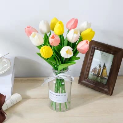 [AYIQ Flower Shop] 10ชิ้นซิลิโคนสัมผัสจริงดอกทิวลิปดอกไม้ Jak Żywe 天然flores Artificiais Com Frete Gratis Sztuczne Tulipany