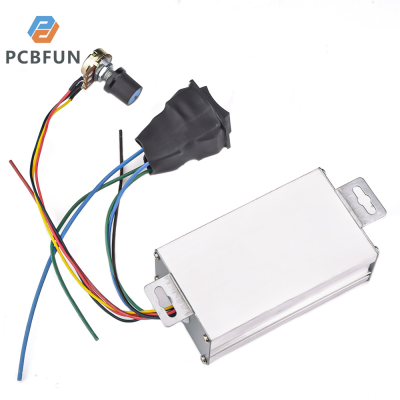 pcbfun มอเตอร์เครื่องควบคุมความเร็ว DC 29V 12V 24V 48V 60V 20A PWM มอเตอร์เครื่องควบคุมความเร็ว20A คนขับควบคุม0-1200W ปรับกระแสได้