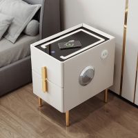 [COD] bedside simple modern ultra-narrow leather light luxury wireless charging bluetooth audio side cabinet