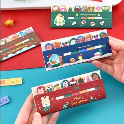15pcs Cute Novelty Sticky Notes Memo Pad Index Sticker Bookmark Page Flag Sticker Christmas Bookmarks School Self-Stick Notes