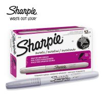 Sharpie ปากกาเคมี ปากกาเขียนป้าย ชาร์ปี้ Fine 1.0mm - สีเงิน (กล่องละ 12 ด้าม)