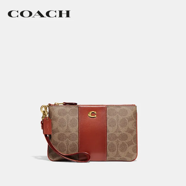 coach-กระเป๋าคล้องมือขนาดเล็กผู้หญิงรุ่น-small-wristlet-in-signature-canvas-สีครีม-ci189-b4nq4