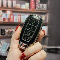 gthrrftdb TPU Car Remote Key Case Cover For Hyundai Veloster Encino 2020 Venue Sel 2020 Santa Fe 4 Buttons Keyless Smart Holder Shell Fob