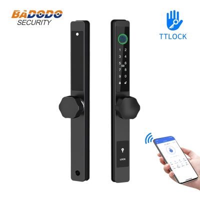 Ttlock รหัสผ่านโดยใช้ลายนิ้วมือล็อคอัจฉริยะกันน้ำสำหรับการดึงแบบกดประตูกระจกเฟรมเลื่อน2585 3085 4085 5085ร่อง