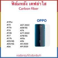 ฟิล์มหลัง Kevlar เคฟล่า For OPPO A1Pro A15 A15s A16 A16K A17 A17K A55 A56 A57 A58 A76 A77 A78 A93s A96 A5-2020 A9-2020 Carbon Fiber สติ๊กเกอร์