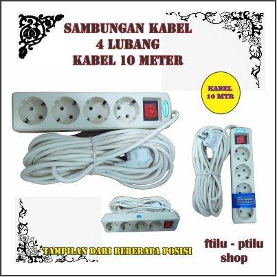 PENYAMBUNG KABEL LISTRIK COLOKAN KABEL ON OFF 10 METER 4 LUBANG ...