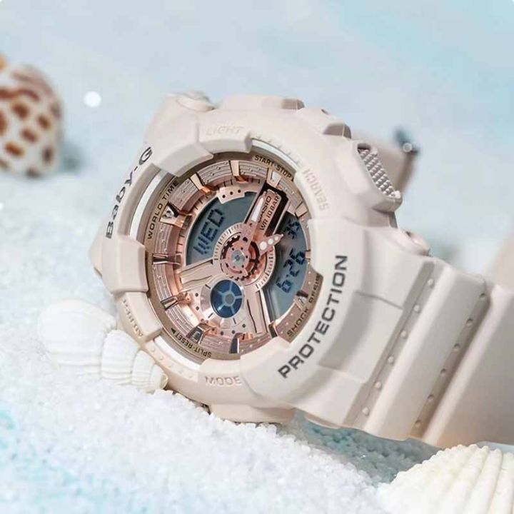 แท้-100-สินค้าพร้อมจัดส่งในประเทศไทย-casio-womens-watch-baby-g-110rg-นาฬิกากีฬาแฟชั่น