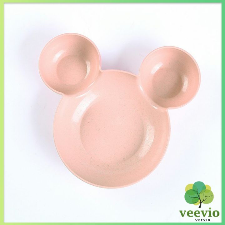 veevio-การ์ตูนมิกกี้ปรุงรสจาน-ชามข้าวเด็กหัวมิกกี้-ชามเด็ก-ชามแบ่ง-3-ช่อง-จานใส่อาหารเด็ก-จานผลไม้-cartoon-mickey-plate-สปอตสินค้า-veevio