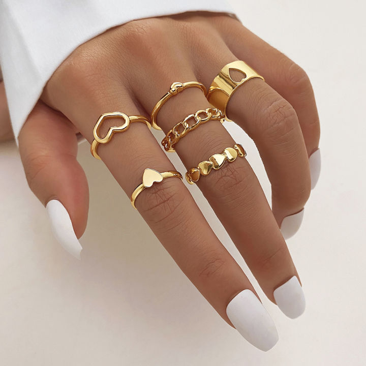 Korean Style 3pcs/set Fashion Jewelry Alloy Ring Set Double Line Open  Simple Black Knuckle Rings for Women Gift
