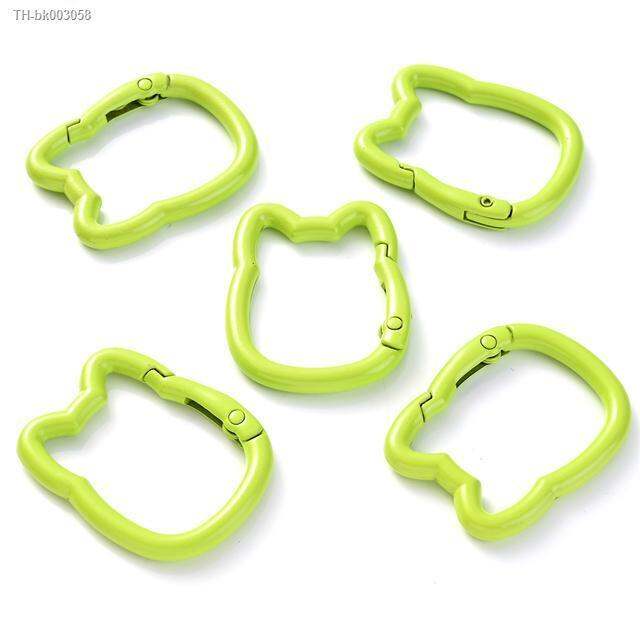 5pcs-38x28mm-mix-color-carabiner-lucky-cat-keychain-clip-camping-hoop-outdoor-spring-gate-safety-buckle-key-ring-diy-accessories