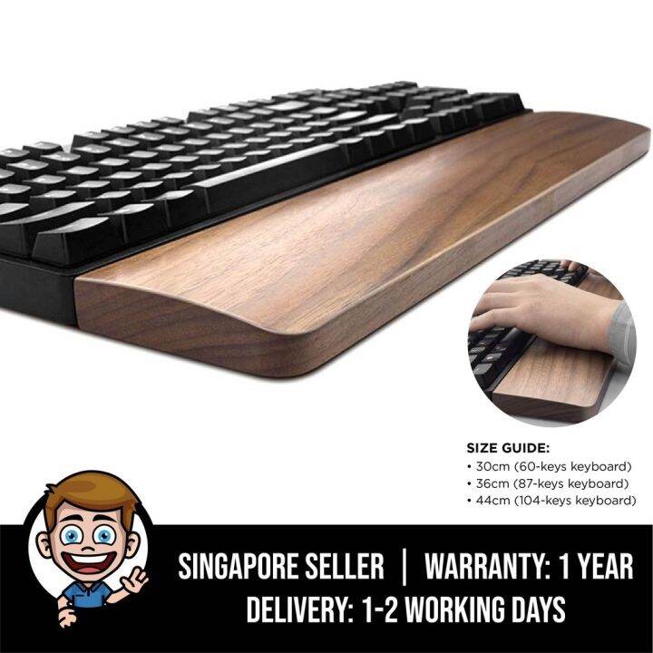 Wooden Wrist Rest for Mechanical Keyboard Walnut Wood Ergonomic Palm