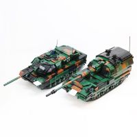 The Military Weapon Army German Leopard 2A6 Main Battle Tank PZH2000 Cannon Armored Car Building Blocks WW2 Bricks Toys Building Sets