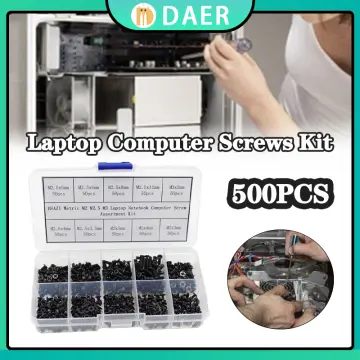 500pcs Laptop Notebook Computer Motherboard Screws Kit, M2 M2.5 M3 Flat  Head Phillips Tiny Screws Assortment