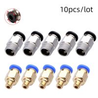 【hot】 10pcs Pneumatic Connectors Printers Parts bowden Jointer coupler 1.75/3mm Pipe pc4 m6 m10 fittings PTFE Tube 2/4mm