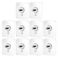 10pcs Strong กาวไม่มีรอยต่อ Sticky Wall Hook เล็บยึดสกรู Non-เครื่องหมายสกรูสติกเกอร์ภาพผนังตะขอแขวน-Wefdger