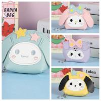 SFHDHETRR Cinnamoroll กระเป๋าใส่เหรียญ Kuromi เมโลดี้ หนังพียู แฟชั่นสำหรับผู้หญิง กระเป๋าสตางค์ใบเล็ก สาวๆ