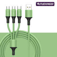 3 in 1 USB Type C 5A Charger Charging Cable Applicable To Apple Android Braided Line Three-head Data Three-in-one 1.2m