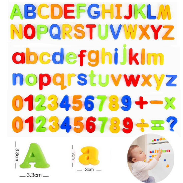 26 Magnetic Letters Plastic Refrigerator Stickers Uppercase Lowercase ...