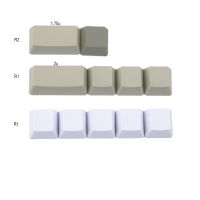 YMDK White Gray Black Mixed 87 61 Key Side Print Blank Keyset Thick PBT OEM Profile Keycaps For MX TKL Mechanical Keyboard