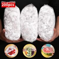 200pcs Reusable Food Storage Cover Disposable Saran Wrap Fruit Vegetable Fresh-Keeping Storage Bag Kitchen Accessories