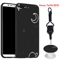 มาใหม่ล่าสุดสำหรับHuawei Honor 7A/Y6 2018โทรศัพท์เคสสำหรับหัวเหว่ยซิลิคอนนุ่มกรณีที่มีรูปแบบเดียวกันถุงลมนิรภัยขาตั้งโทรศัพท์และเชือก