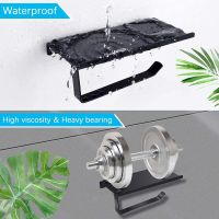 Aluminum Alloy Toilet Paper Holder Shelf With Tray Bathroom Accessories Kitchen Wall Hanging Punch-Free Toilet Paper Roll Holder Toilet Roll Holders